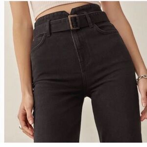Reformation High Rise Black Jeans Cynthia